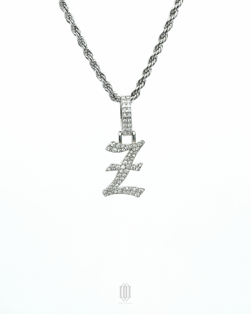 Iced Out Old English Font Letter Pendant