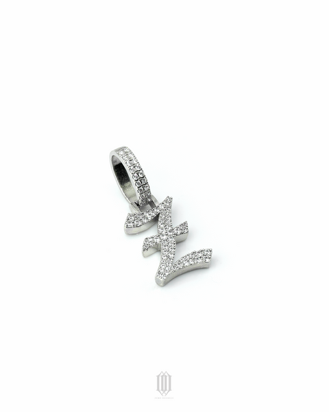Iced Out Old English Font Letter Pendant