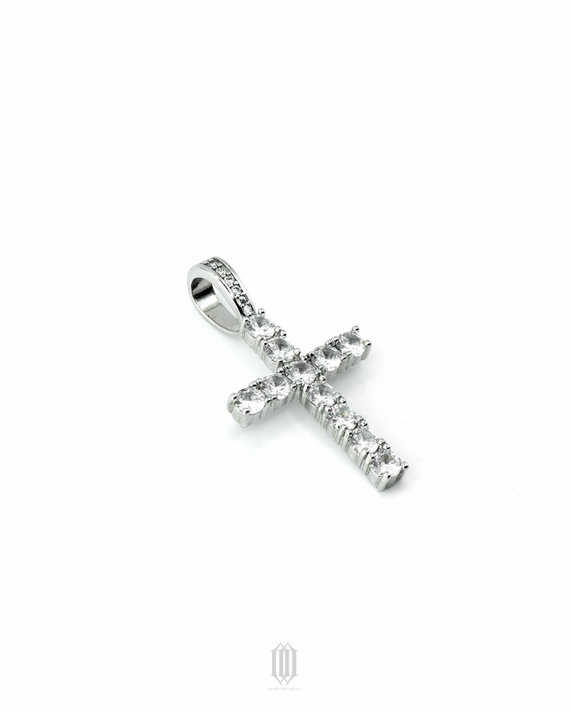 Icy Cross Pendant - White Gold