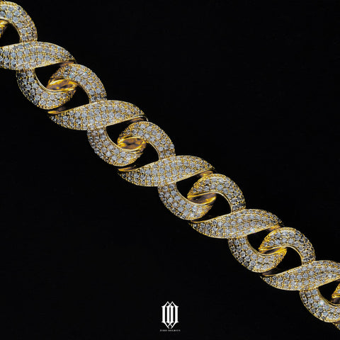 15mm Infinty Cuban Link Bracelet - Gold