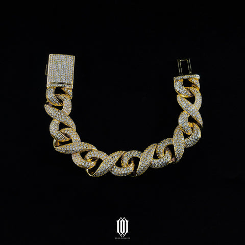 15mm Infinty Cuban Link Bracelet - Gold