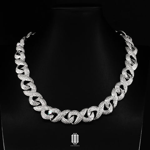 15mm Infinty Link Cuban Chain - White Gold