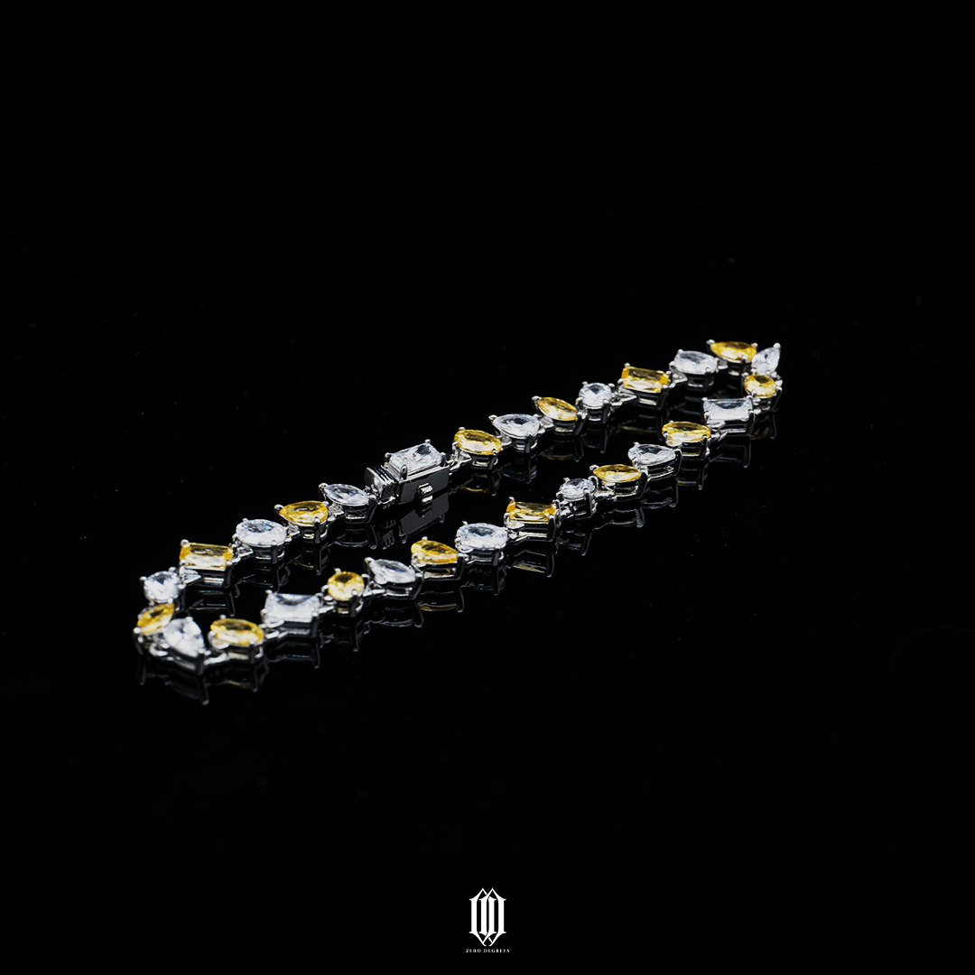 ZDG Distinct Cut Tennis Link Bracelet - Yellow