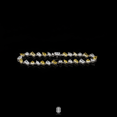 ZDG Distinct Cut Tennis Link Bracelet - Yellow