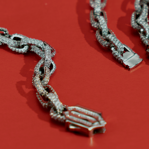 ZDG 12mm Heremes Link Bracelet - White Gold