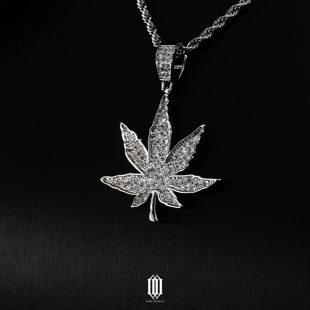 Maple Leaf Pendant - White Gold