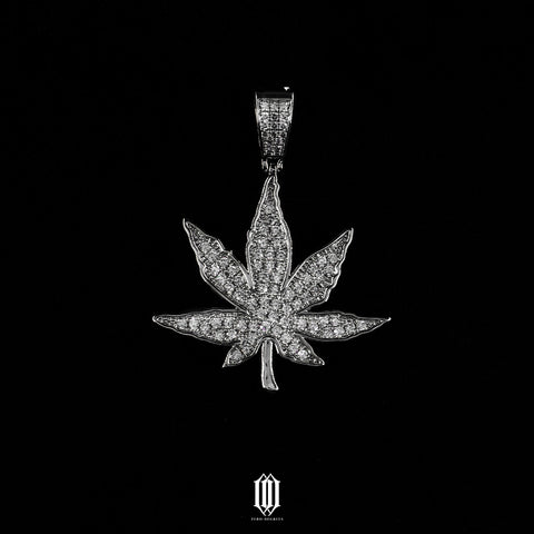 Maple Leaf Pendant - White Gold