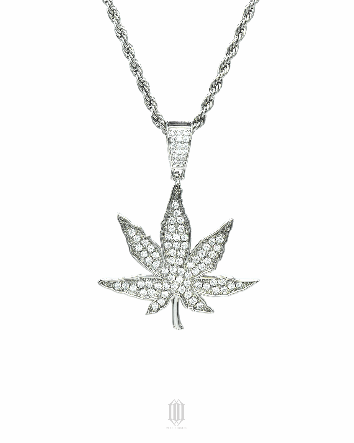 Maple Leaf Pendant - White Gold