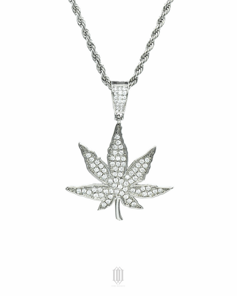 Maple Leaf Pendant - White Gold
