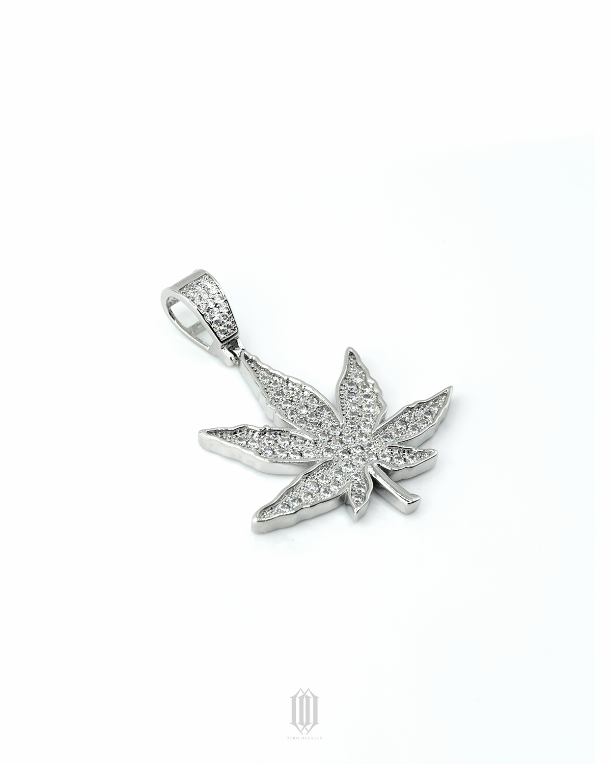 Maple Leaf Pendant - White Gold