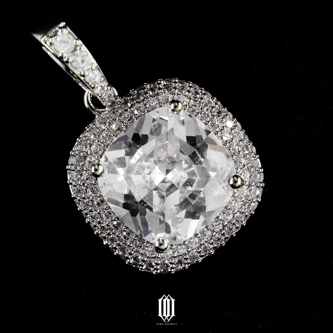 Mini Gemstone Pendant - White Gold