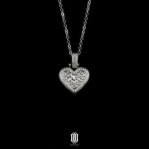 Mini Heart Pendant - White Gold