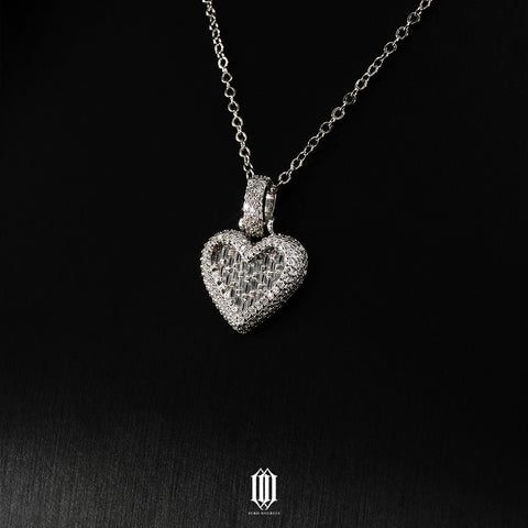 Mini Heart Pendant - White Gold