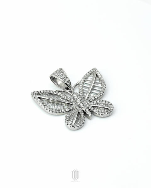 Mini Butterfly Pendant - White Gold