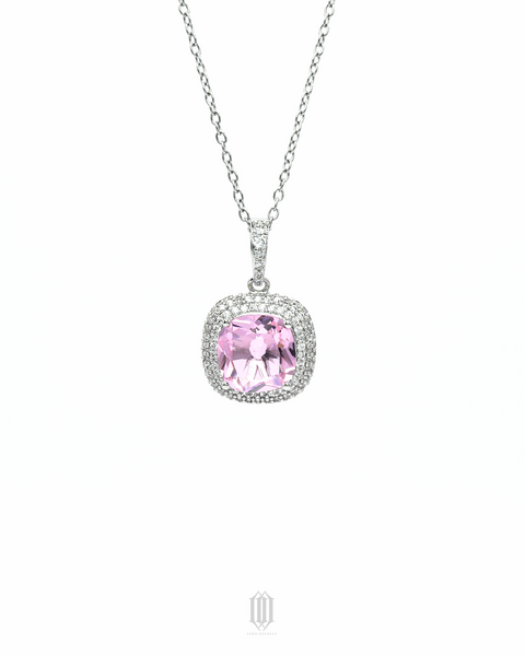 Mini Gemstone Pendant - Purple + White Gold