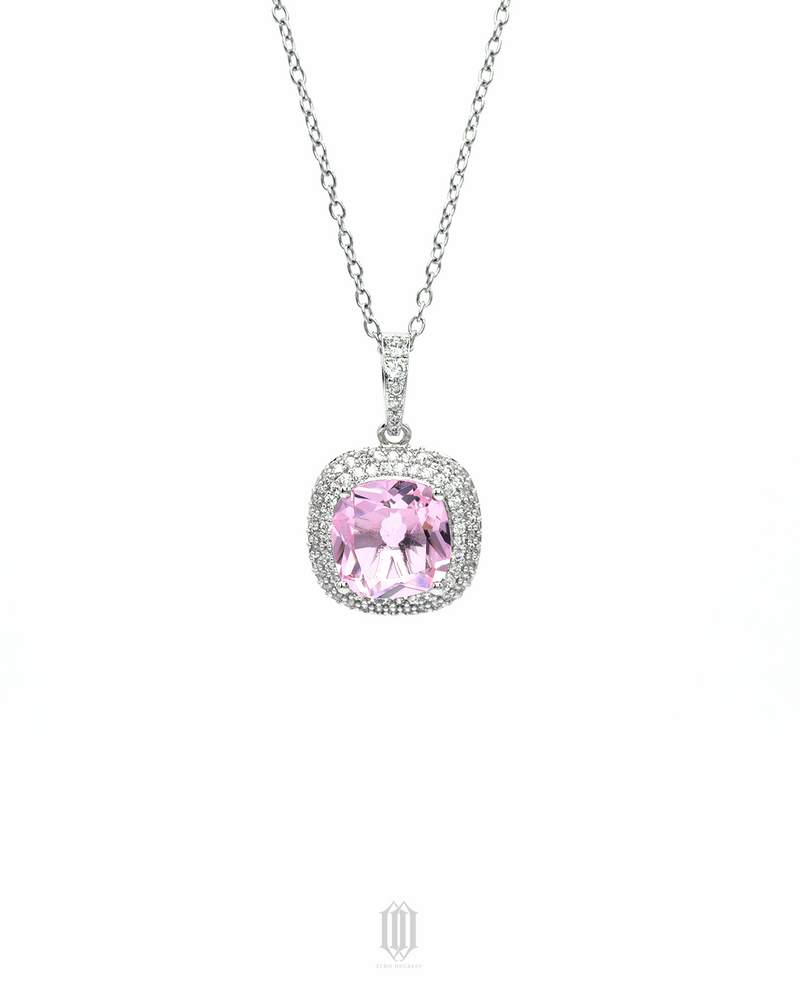 Mini Gemstone Pendant - Purple + White Gold