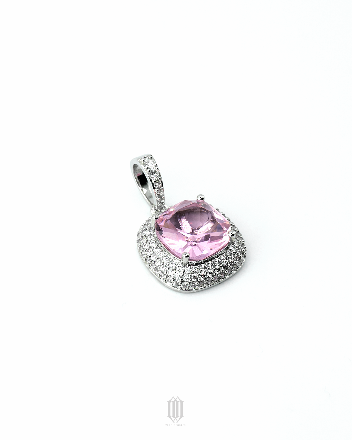 Mini Gemstone Pendant - Purple + White Gold