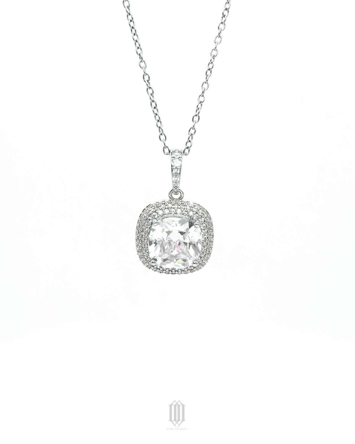 Mini Gemstone Pendant - White Gold