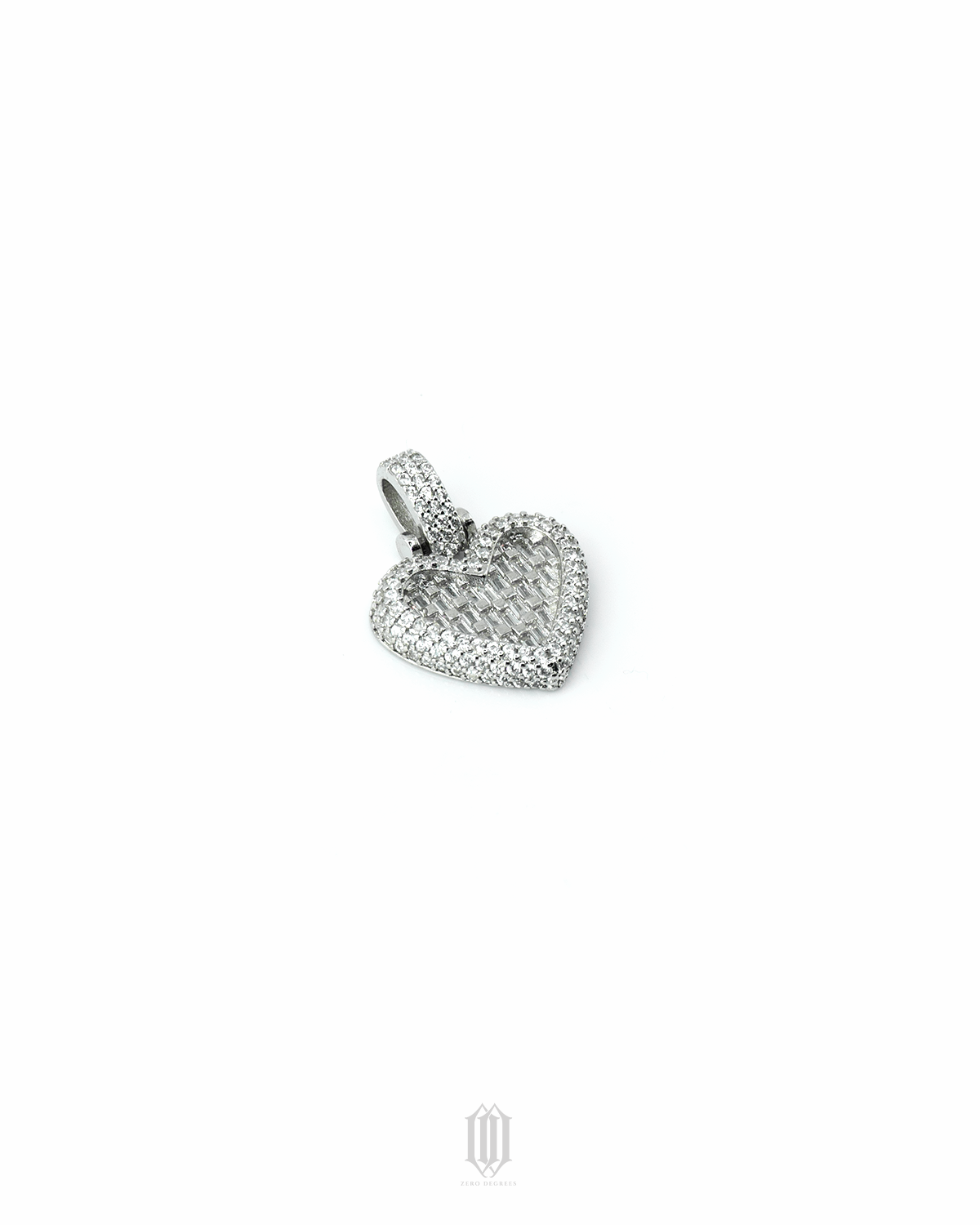 Mini Heart Pendant - White Gold