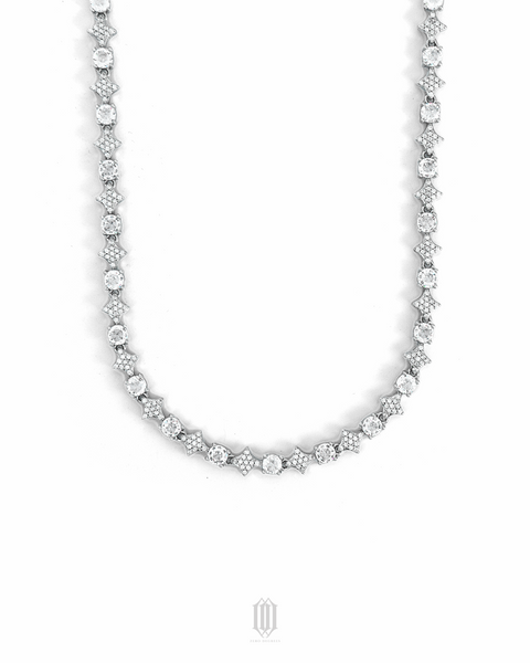 Moonstar Tennis Necklace - White Gold