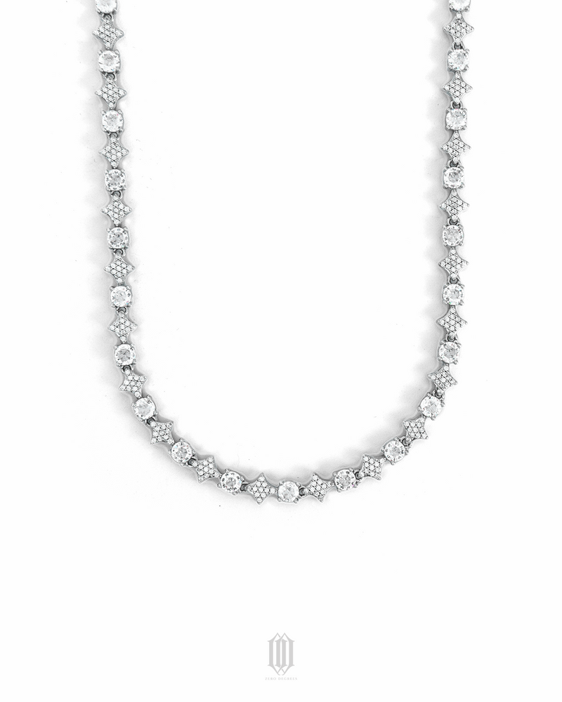 Moonstar Tennis Necklace - White Gold