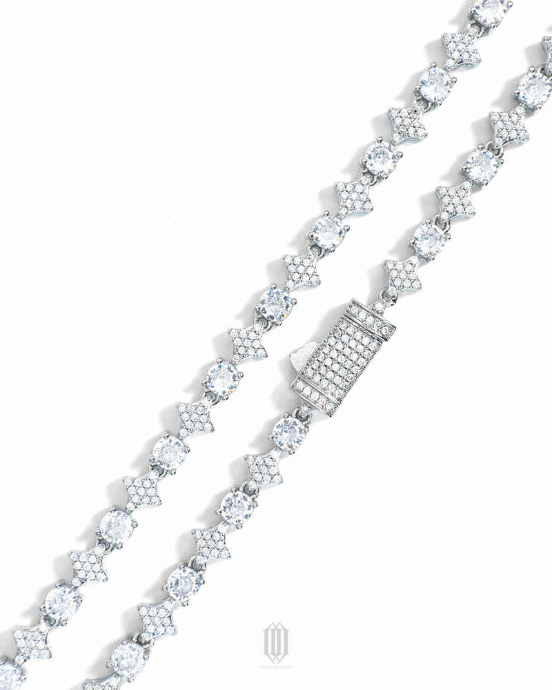 Moonstar Tennis Necklace - White Gold