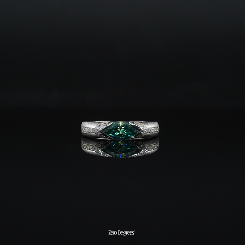 Emerald Green Moissanite Ring