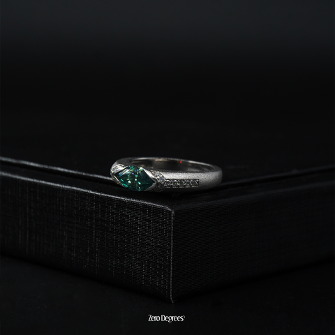 Emerald Green Moissanite Ring