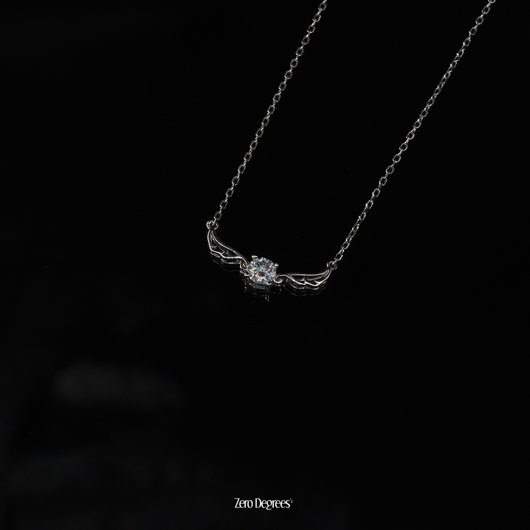 Winged Moissanite Necklace