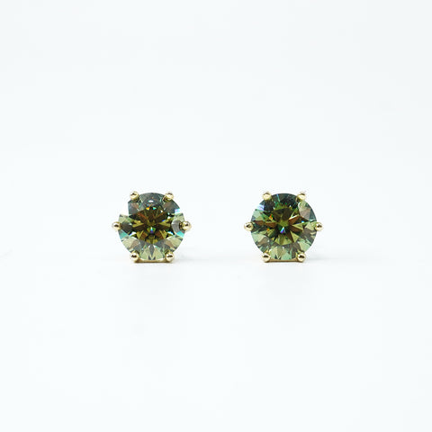 VVS Olive Green Moissanite Earstuds