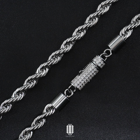 5mm Plain Jane Rope Chain w/ Iced Out Clasp