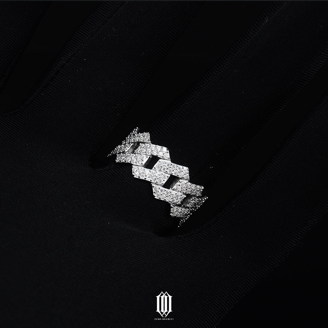VVS Moissanite Prong Cuban Ring