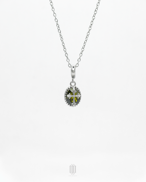 S925 Peridot Cross Amulet