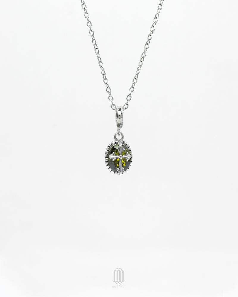 S925 Peridot Cross Amulet