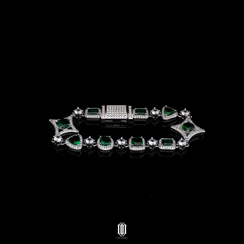 Clustered Distinct Cut Bracelet - Green