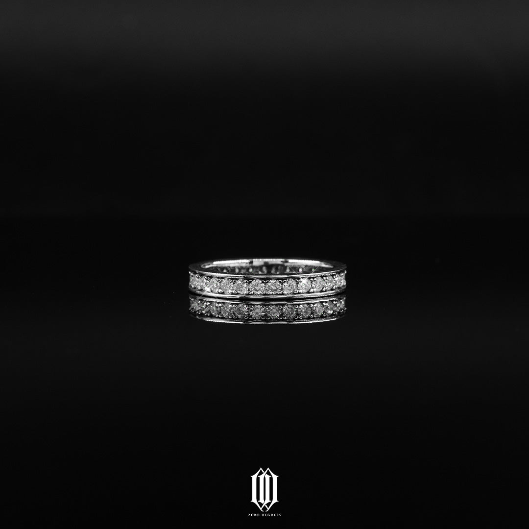 VVS Moissanite Single Row Round Cut Ring