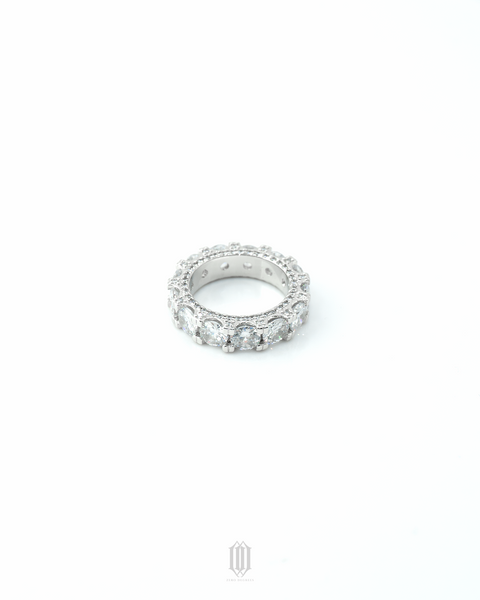Single Row Tennis Ring - White Gold