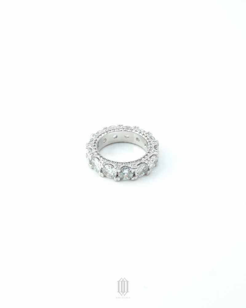 Single Row Tennis Ring - White Gold