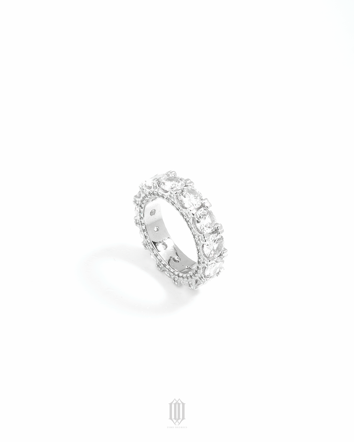 Single Row Tennis Ring - White Gold