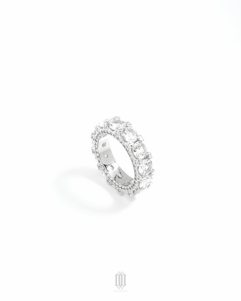 Single Row Tennis Ring - White Gold