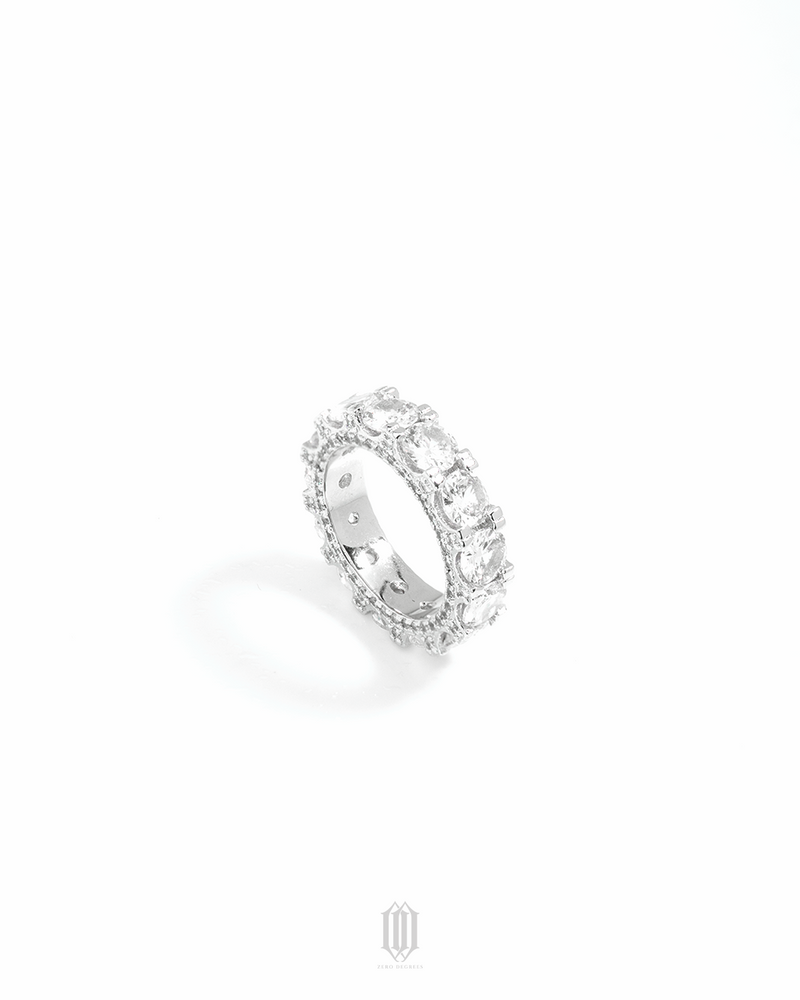 Single Row Tennis Ring - White Gold