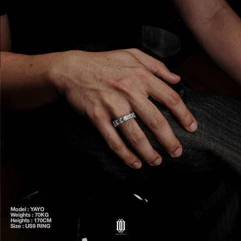 Single Row Tennis Ring - White Gold