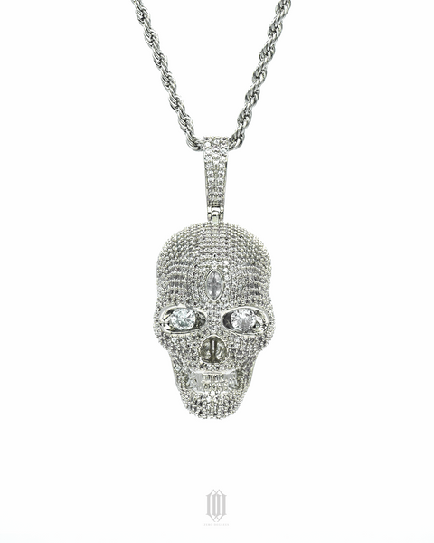 Skull Pendant - White Gold