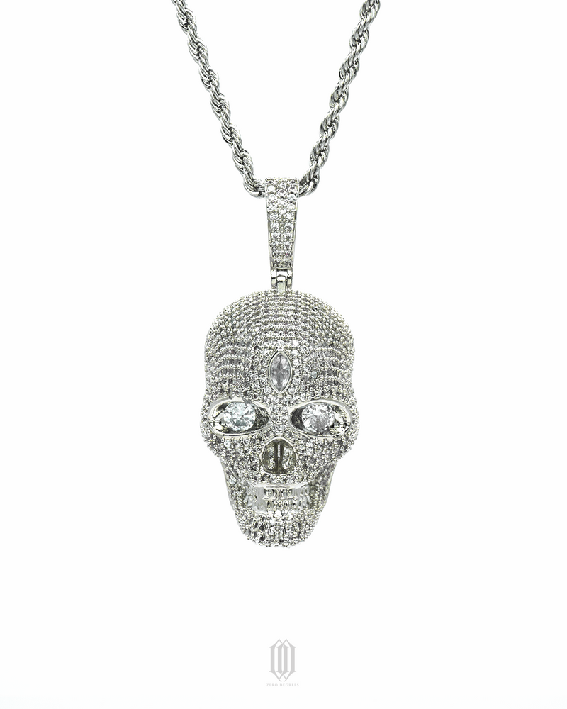 Skull Pendant - White Gold
