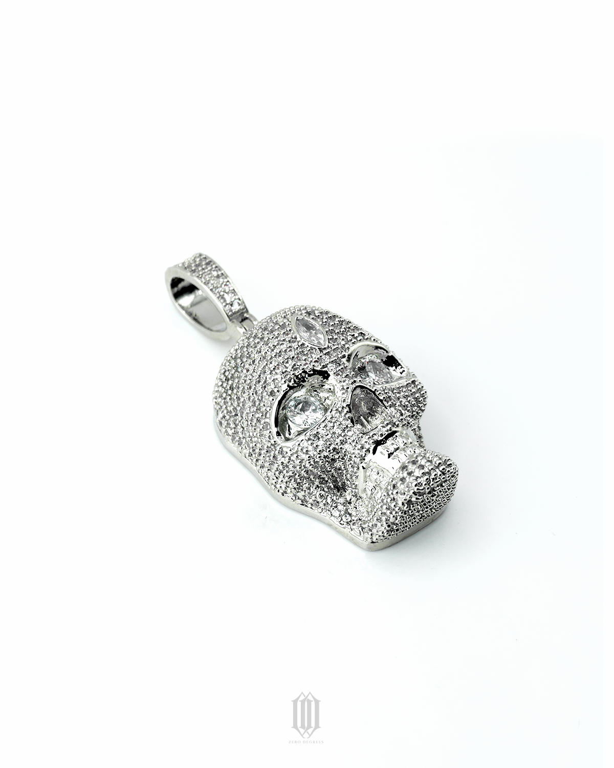 Skull Pendant - White Gold