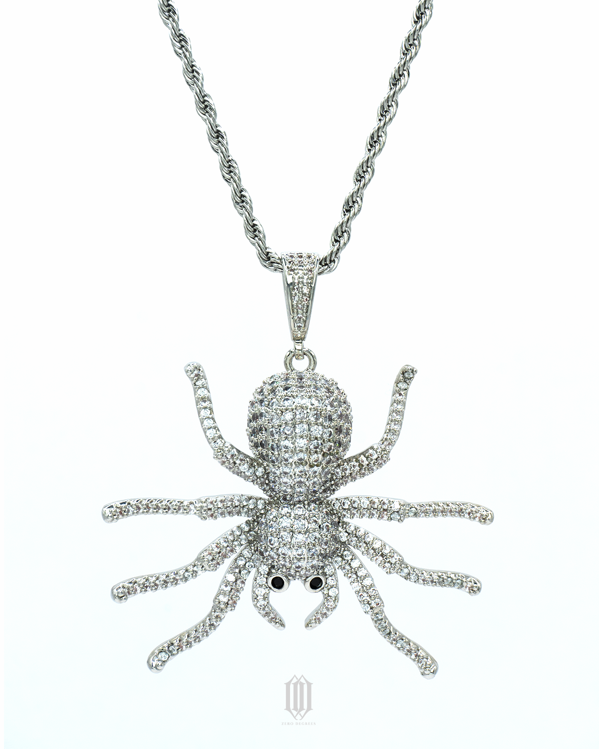 Spider Pendant - White Gold