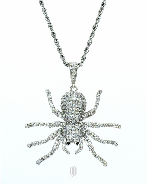 Spider Pendant - White Gold