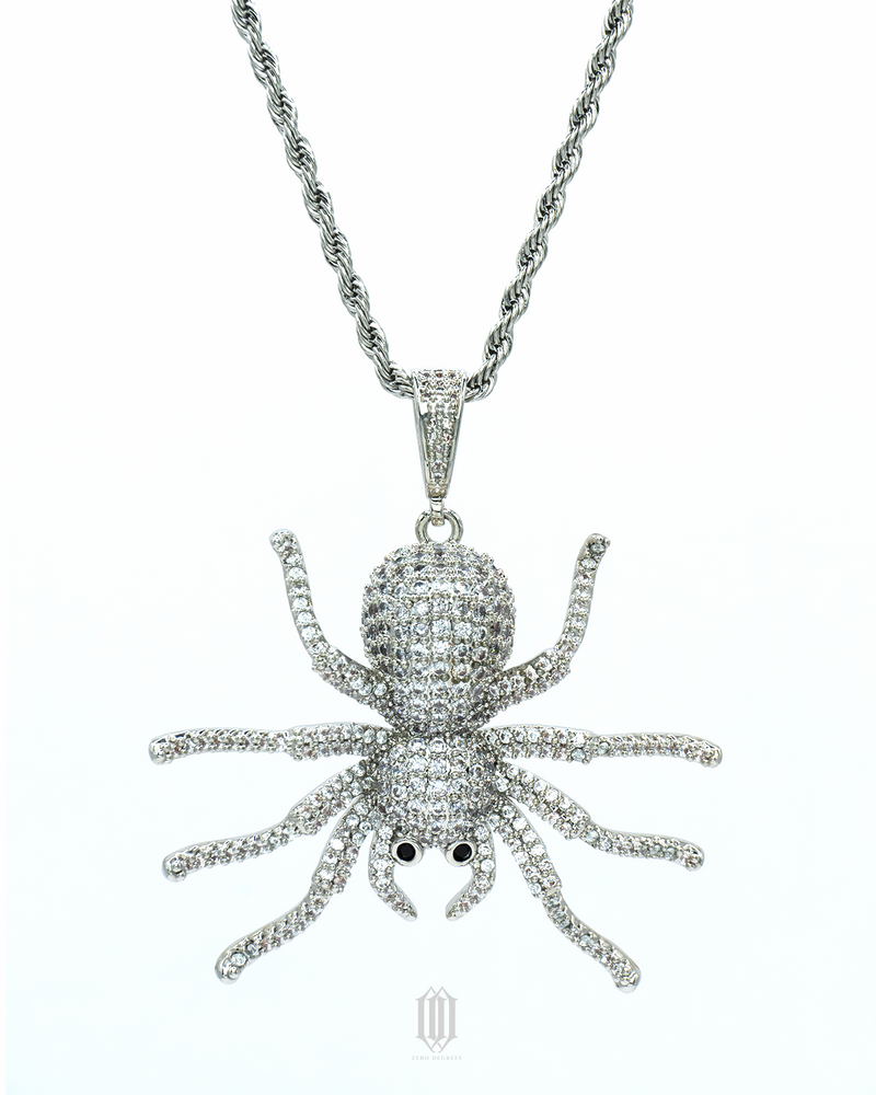 Spider Pendant - White Gold