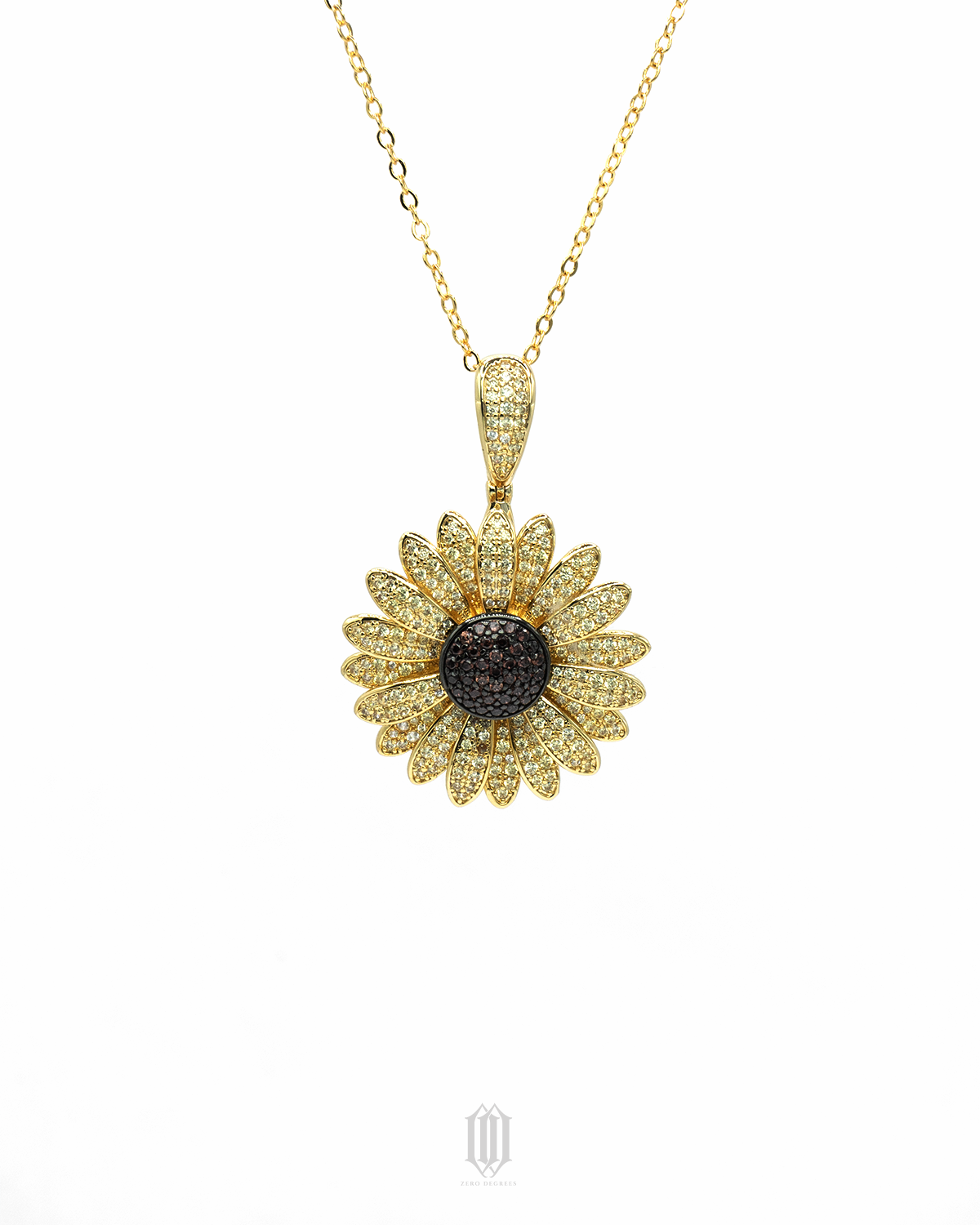 Sunflower Spinner Pendant - Gold