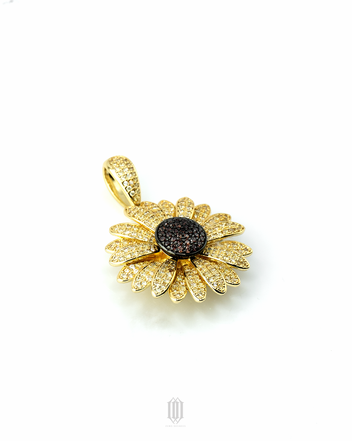 Sunflower Spinner Pendant - Gold